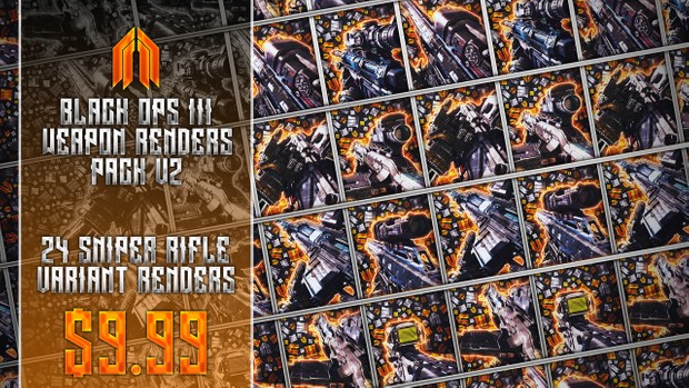 Black Ops 3 Weapon Transparent Images Pack - All Sniper Rifle Cut Out Renders