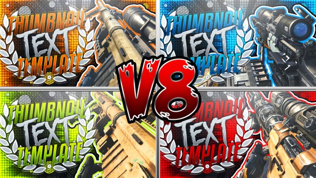 YouTube Thumbnail Template Pack V8 - Infinite Warfare Sniper Rifles - Photoshop Template