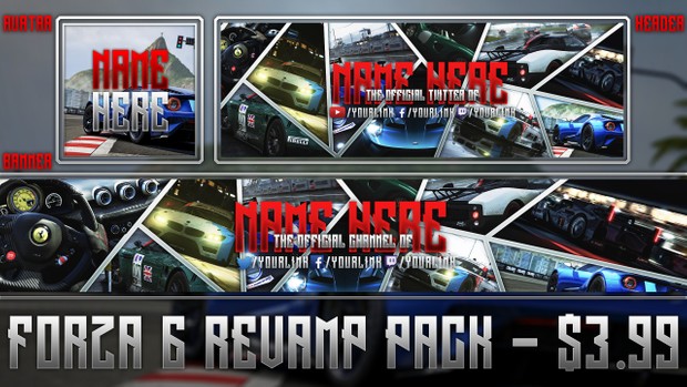 Forza Motorsport 6 - Social Media Revamp Pack - Avatar, Banner, Header