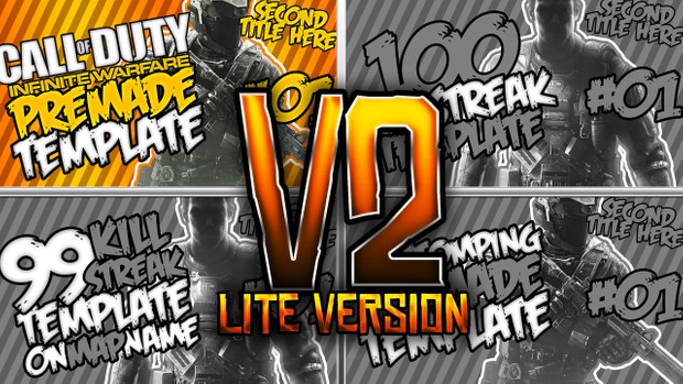 Infinite Warfare Thumbnail template Pack V2 - Lite Version - Photoshop Template
