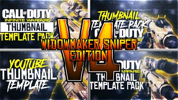 Infinite Warfare - Widowmaker Sniper Rifle Edition - Thumbnail Template Pack V4 - Photoshop