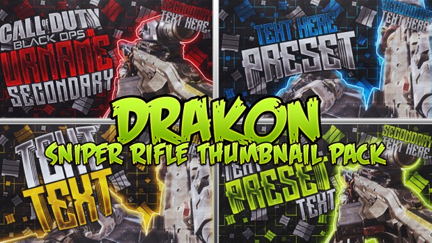 Drakon Sniper Rifle Thumbnail Template Pack - Call of Duty: Black Ops III