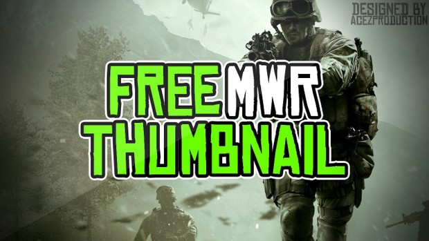 Modern Warfare Remastered YouTube Thumbnail Template Pack - Free Photoshop Template