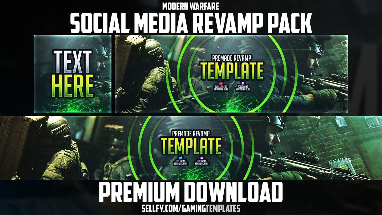 Modern Warfare Social Media Revamp Pack 2 Youtube Acez