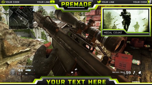 Stream Overlay Template Pack V2 - Modern Warfare Remastered - Updated - Photoshop Template