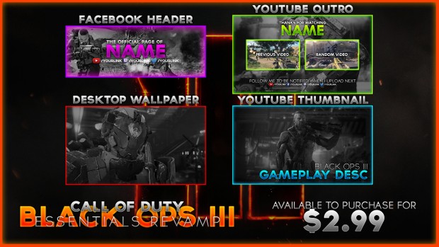 Black Ops III - Ultimate Revamp Pack - 15 Graphic Design Templates