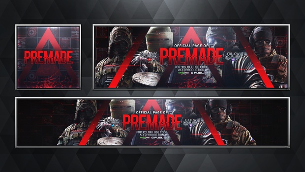 Social Media Revamp Pack V13 - Rainbow Six Siege - Spetsnaz Edition - Photoshop Template