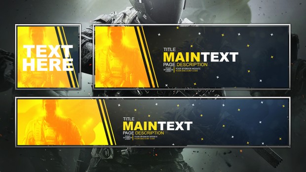 Infinite Warfare - Social Media Revamp Template Pack - Photoshop Template