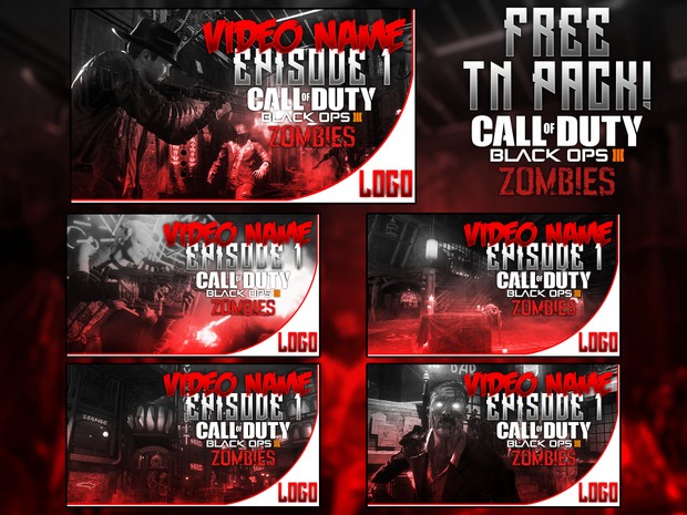 Black Ops III Zombies Thumbnail Pack - YouTube Template PSD