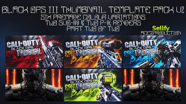 Black Ops 3 Thumbnail Template Pack V2 - SVG-100 + P-06 Sniper Rifle Edition - Part 2