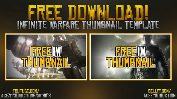 Infinite Warfare YouTube Thumbnail Template Pack - Free Photoshop Template