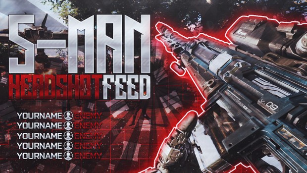 Black Ops 3 - Headshot Killfeed Thumbnail Template - Locus Sniper Rifle