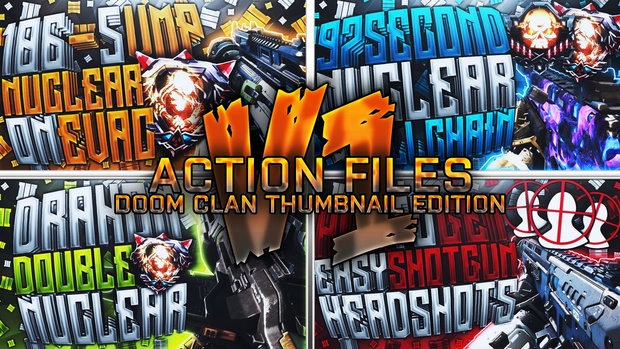 Action Files Pack V1 - DooM Clan Thumbnail Edition - Photoshop Template