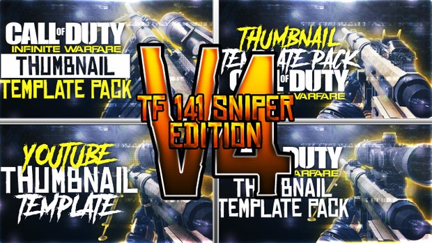 Infinite Warfare - TF 141 Intervention Sniper Rifle Edition - Thumbnail Template Pack V4 - Photoshop
