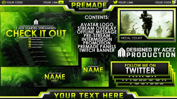 Twitch Essentials Pack - Modern Warfare Remastered Edition - Photoshop Template