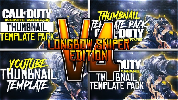 Infinite Warfare - KBS Longbow Sniper Rifle Edition - Thumbnail Template Pack V4 - Photoshop