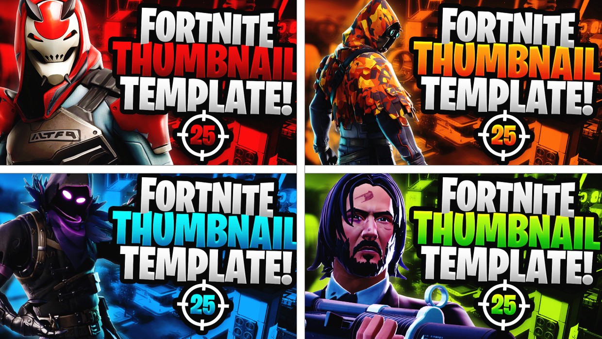 Fortnite Youtube Thumbnail Template Pack 1 Photosho Acez