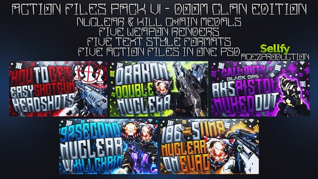 Action Files Pack V1 - DooM Clan Thumbnail Edition - Photoshop Template