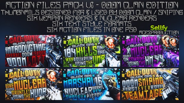 Action Files Pack V3 - DooM Clan / DooM Sniping Thumbnail Edition - Photoshop Template