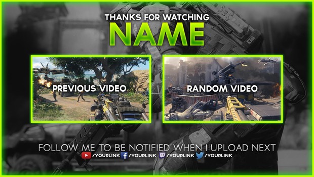 Black Ops III YouTube Outro Template