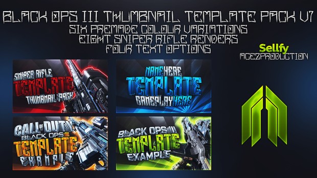 Black Ops 3 Thumbnail Template Pack V7