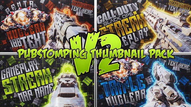 Pubstomping Thumbnail Template Pack V2 - Call of Duty: Black Ops III