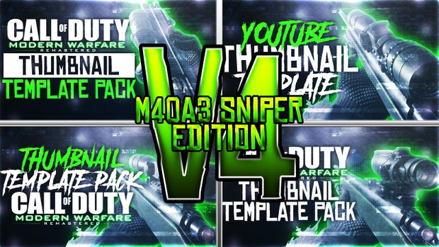 Modern Warfare Remastered - M40A3 Sniper Rifle Edition - Thumbnail Template Pack V4 - Photoshop