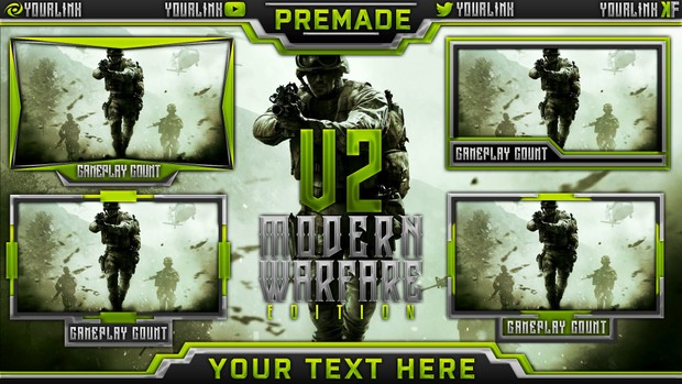 Stream Overlay Template Pack V2 - Modern Warfare Remastered Edition