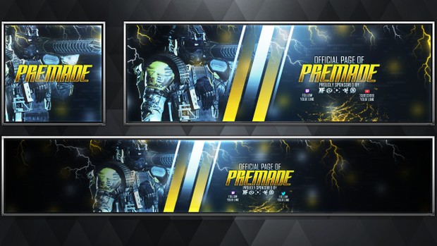 Stryker - Infinite Warfare - Social Media Revamp Pack V22 - Photoshop Template
