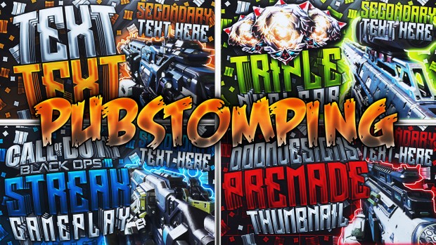 Black Ops 3 Thumbnail Template Pack - Pubstomping Edition - Updated