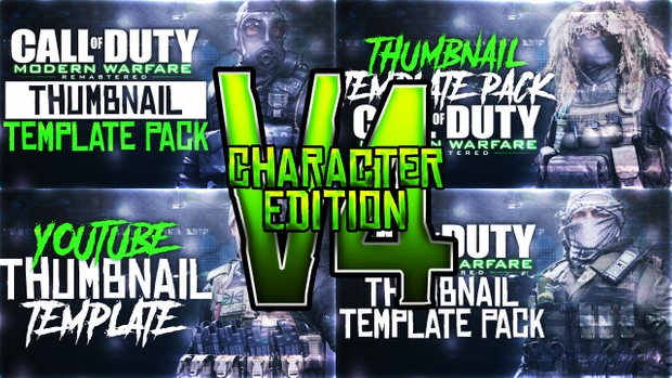 Modern Warfare Remastered - Character Edition - Thumbnail Template Pack V4 - Photoshop Template