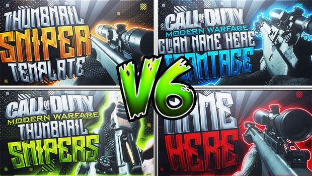Modern Warfare Remastered - Thumbnail Template Pack V6 - Photoshop Template