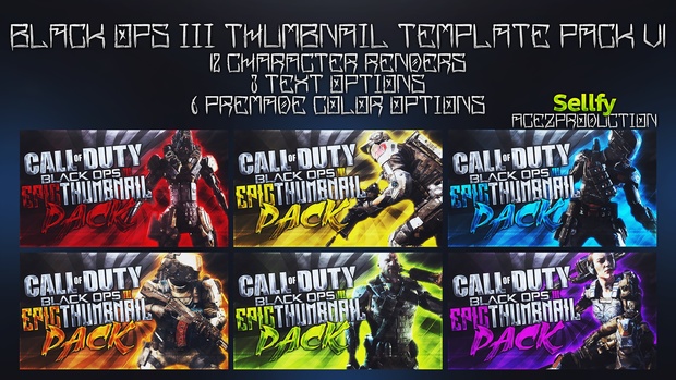 Black Ops 3 Thumbnail Template Pack V1 - Character Edition