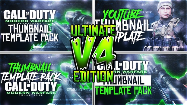 Ultimate Modern Warfare Remastered Thumbnail Template Pack V4