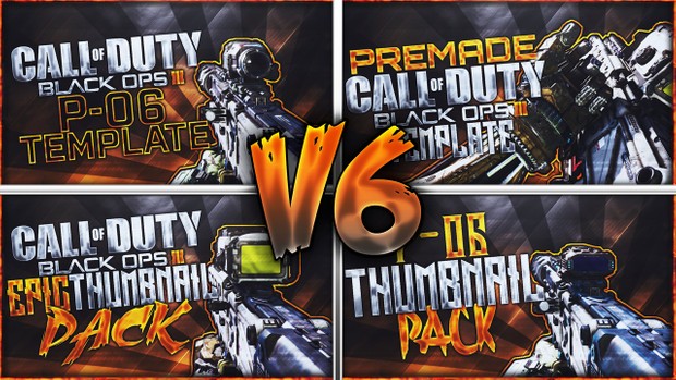 Black Ops 3 Thumbnail Template Pack V6 - P-06 Sniper Rifle Edition