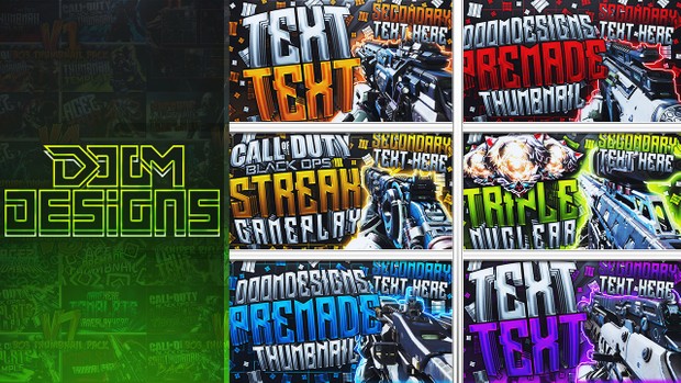 Black Ops 3 Thumbnail Template Pack - Pubstomping Edition - Updated