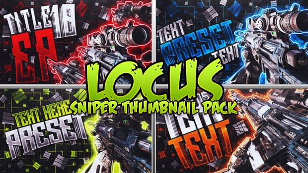 Locus Sniper Rifle Thumbnail Template Pack - Call of Duty: Black Ops III