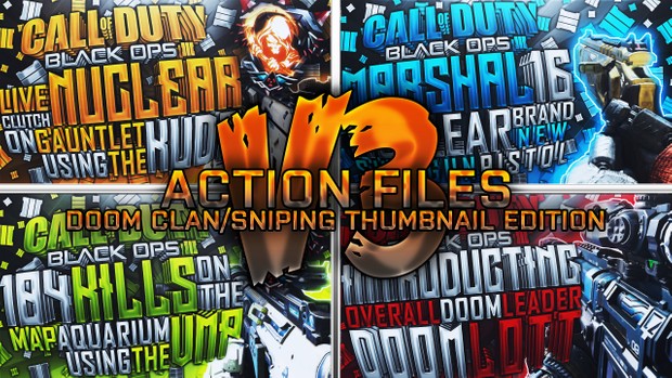 Action Files Pack V3 - DooM Clan / DooM Sniping Thumbnail Edition - Photoshop Template
