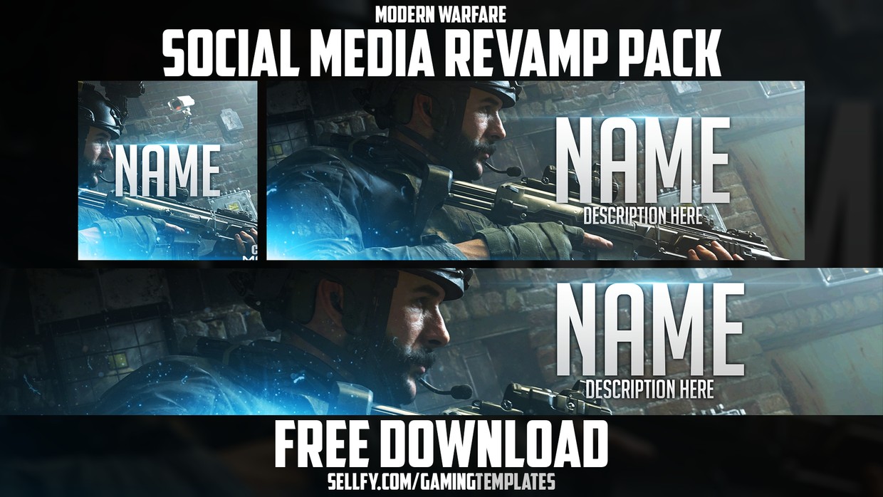 Modern Warfare Free Social Media Revamp Pack YouTu 