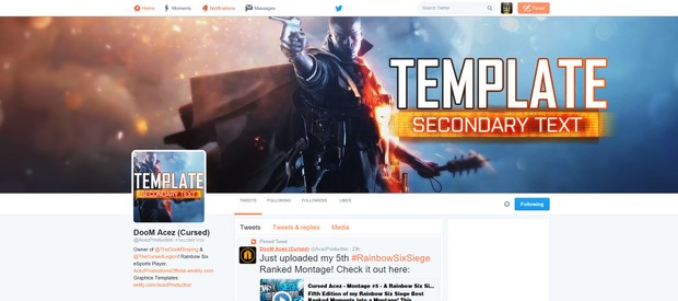 Battlefield 1 - Social Media Revamp Template Pack - Photoshop Template