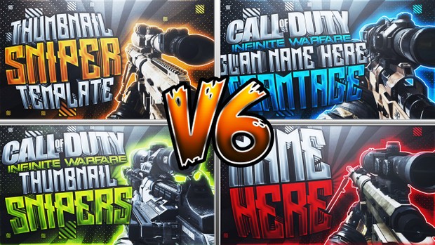 Infinite Warfare - Thumbnail Template Pack V6 - Photoshop Template