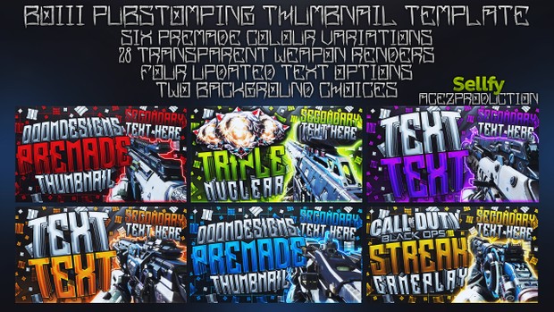 Black Ops 3 Thumbnail Template Pack - Pubstomping Edition - Updated