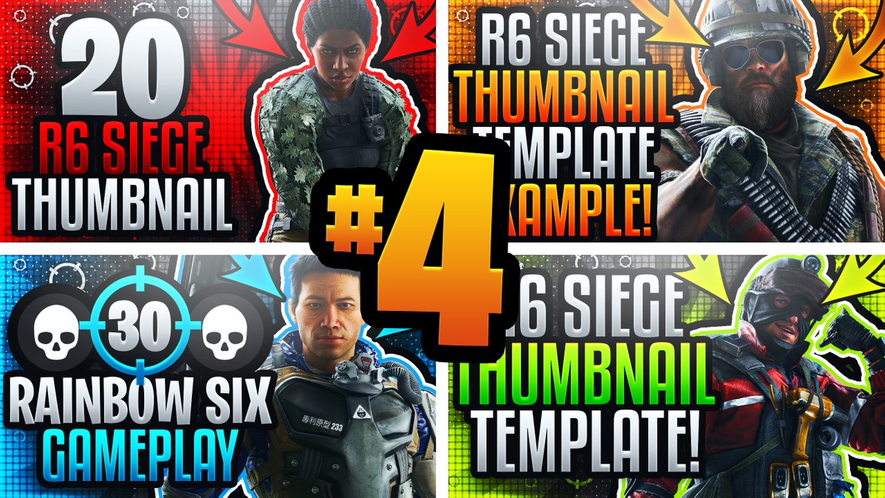 Rainbow Six Siege YouTube Thumbnail Template Pack #4 - - ACEZ Graphics ...