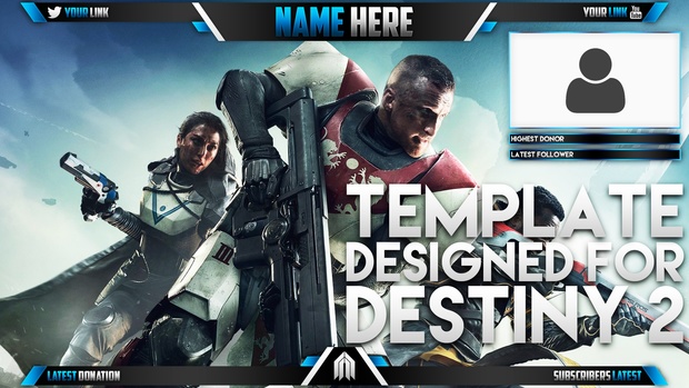 Ultimate Live Stream Overlay Template Pack - Destiny 2 - Photoshop Template - Volume 9