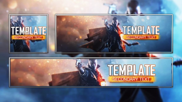 Battlefield 1 - Social Media Revamp Template Pack - Photoshop Template