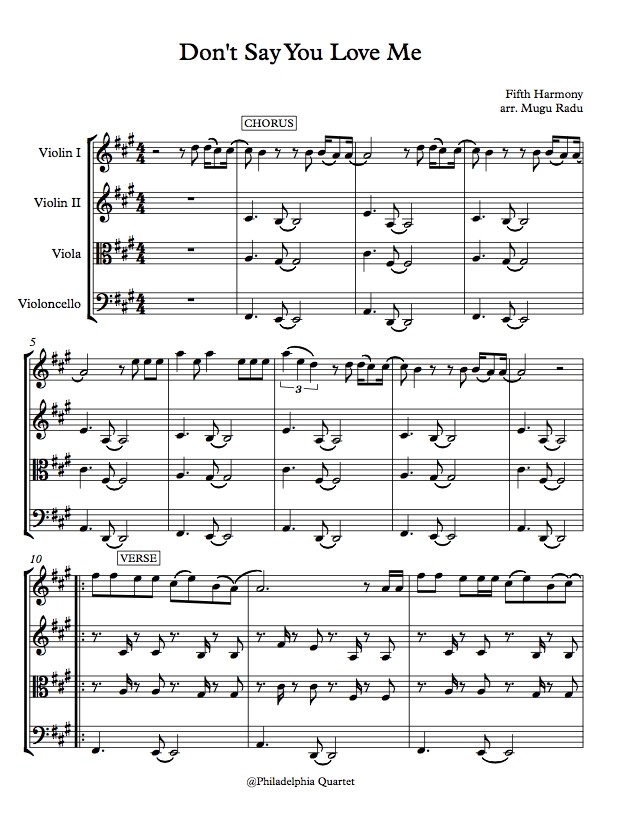 Don T Say You Love Me By Fifth Harmony String Quarte Mrmusic
