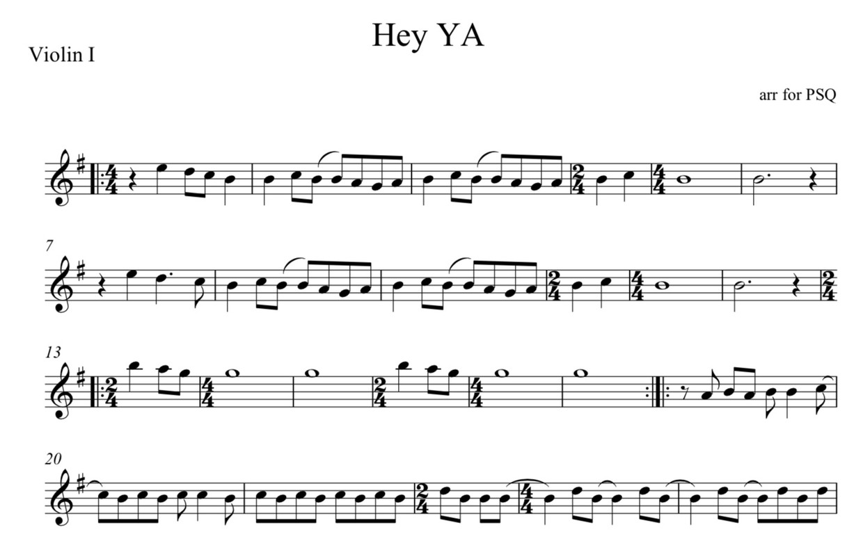 Hey Ya By Outkast String Quartet Sheet Music Mrmusic Hey Ya By Outkast String Quartet Sheet Music Mrmusic