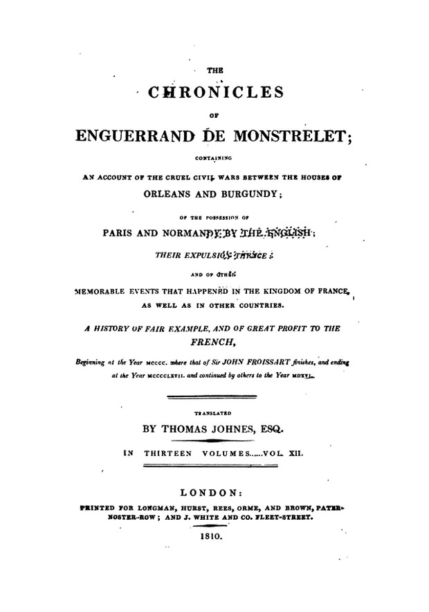 Enguerrand de Monstrelet chronicle vol.12
