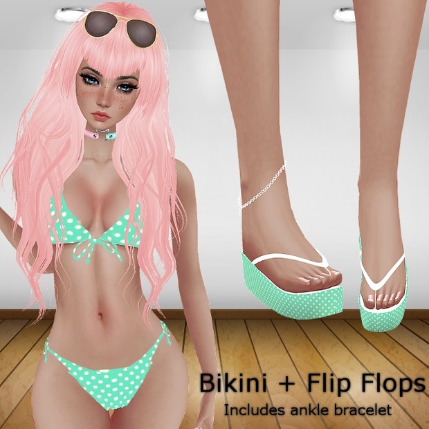 RLL Teal Bikini with Flip Flops (With Resell)