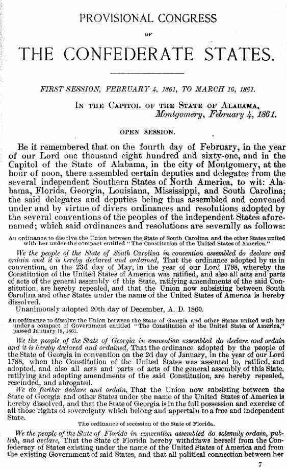 Journal of the Congress of the Confederate States of A